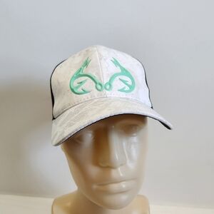 Realtree Women's White Gray Camo Teal Fishing Mesh Baseball Hat Cap